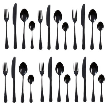 Kitchen Kult Black Stainless Steel Cutlery Set -24 Piece image 0