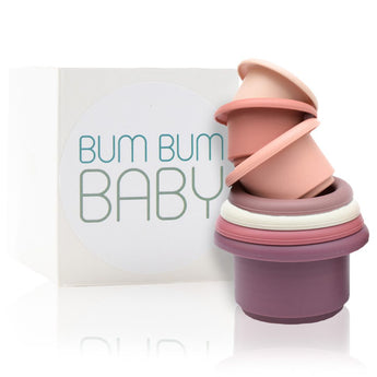 Bum Bum Baby Colourful Silicone Stacking Cups Toys (1 Pack x 7 Cups) image 0