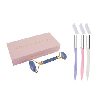 Nordik Beauty Lapis Jade Roller & Dermaplane Razor Combo - 3 Pack image 0