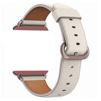 Zonabel 38/40/41mm Apple Watch Replacement Leather Strap - Ivory White image 0