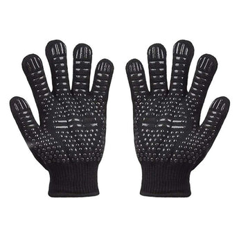 Kitchen Kult Heat & Cut Resistant Non-Slip Silicone Grilling Gloves - Black image 0