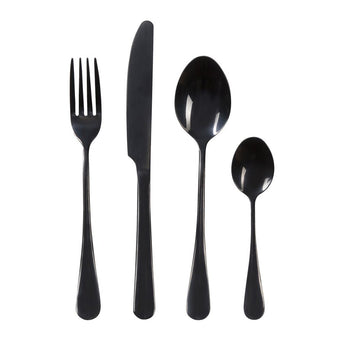 Kitchen Kult 4 Piece Stainless Steel Cutlery Set - Black image 0