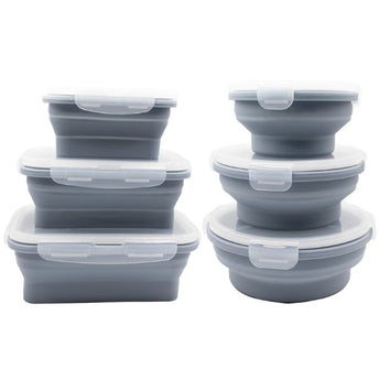 Round and Rectangular Collapsible Containers - 6 Pack image 0