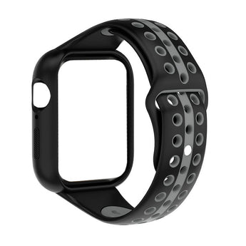 Zonabel Silicone Apple Watch Strap with Casing for 40mm - Black & Grey image