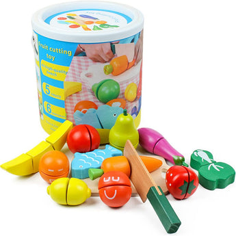 Bum Bum Baby Wooden Fruit and Veg Cutting Set (13pcs) image 0