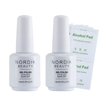Nordik Beauty Alcohol Pads, Base & Top Coat Combo Set image 0