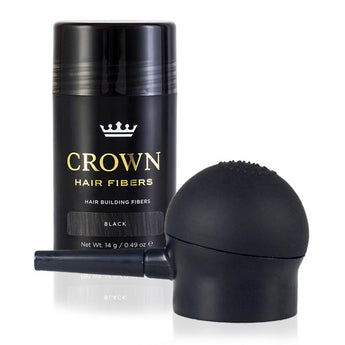 CROWN Hair Fiber Concealer (14g) & Applicator Combo - Black image 0