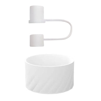 Tumbler Accessory Set - Protective Silicone Boot & Straw Cover - White image 0