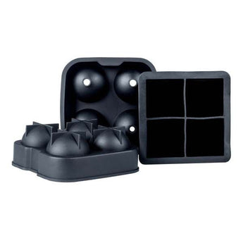 Kitchen Kult Round Sphere & Giant Cube Ice Tray Mould Combo - 2 Pack image 0