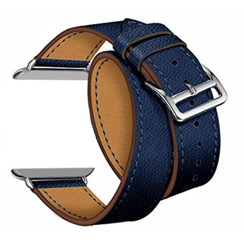 Zonabel 38/40/41mm Apple Watch Replacement Hermes Leather Wrap Strap - Navy image 0