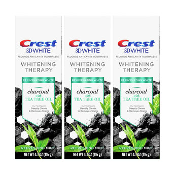 Crest Charcoal 3D White Toothpaste with Tea Tree Oil - 116g (Pack of 3) image 0