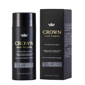 CROWN Hair Fibers Hair Loss Concealer – 25g – 75 Day Supply - Grey image