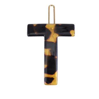Nordik Beauty Personalized Tortoise shell Initial Hair Clip - T image 0