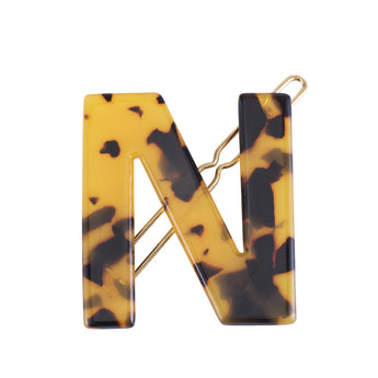 Nordik Beauty Personalized Tortoise shell Initial Hair Clip - N image 0