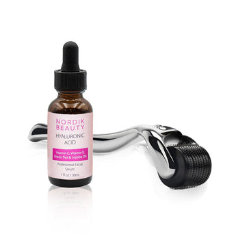 Nordik Beauty Hyaluronic Acid Facial Serum and Derma Roller Combo (30ml) image 0
