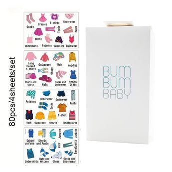 Bum bum Baby Kids Label Stickers for Clothing Drawers (80pcs) image 0