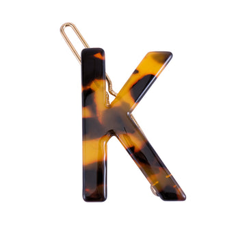 Nordik Beauty Personalized Tortoise shell Initial Hair Clip - K image 0