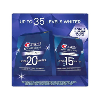 Crest 3D Whitestrips Combo Kit - Pro Effects + Supreme Bright (62 Strips) image 0