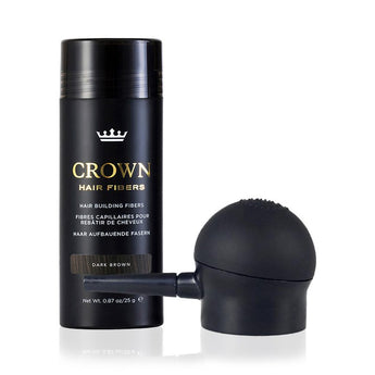 CROWN Hair Fiber Concealer (25g) & Applicator Combo - Dark Brown image 0