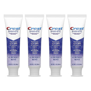 Crest 3D White Luminous Mint Whitening Toothpaste - 104g (Pack of 4) image 0