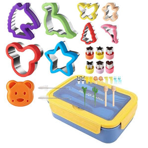 Bento Lunch Box & Accessory Kit for Kids - 32 Pieces - Blue image 0