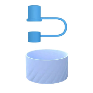 Tumbler Accessory Set - Protective Silicone Boot & Straw Cover - Blue image 0
